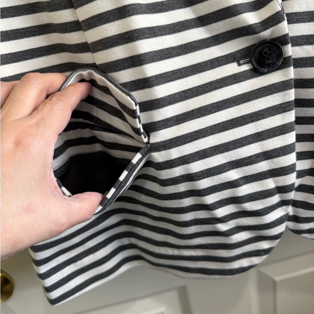 Catherine Malandrino Black and White Striped Blazer - Picture 3 of 6